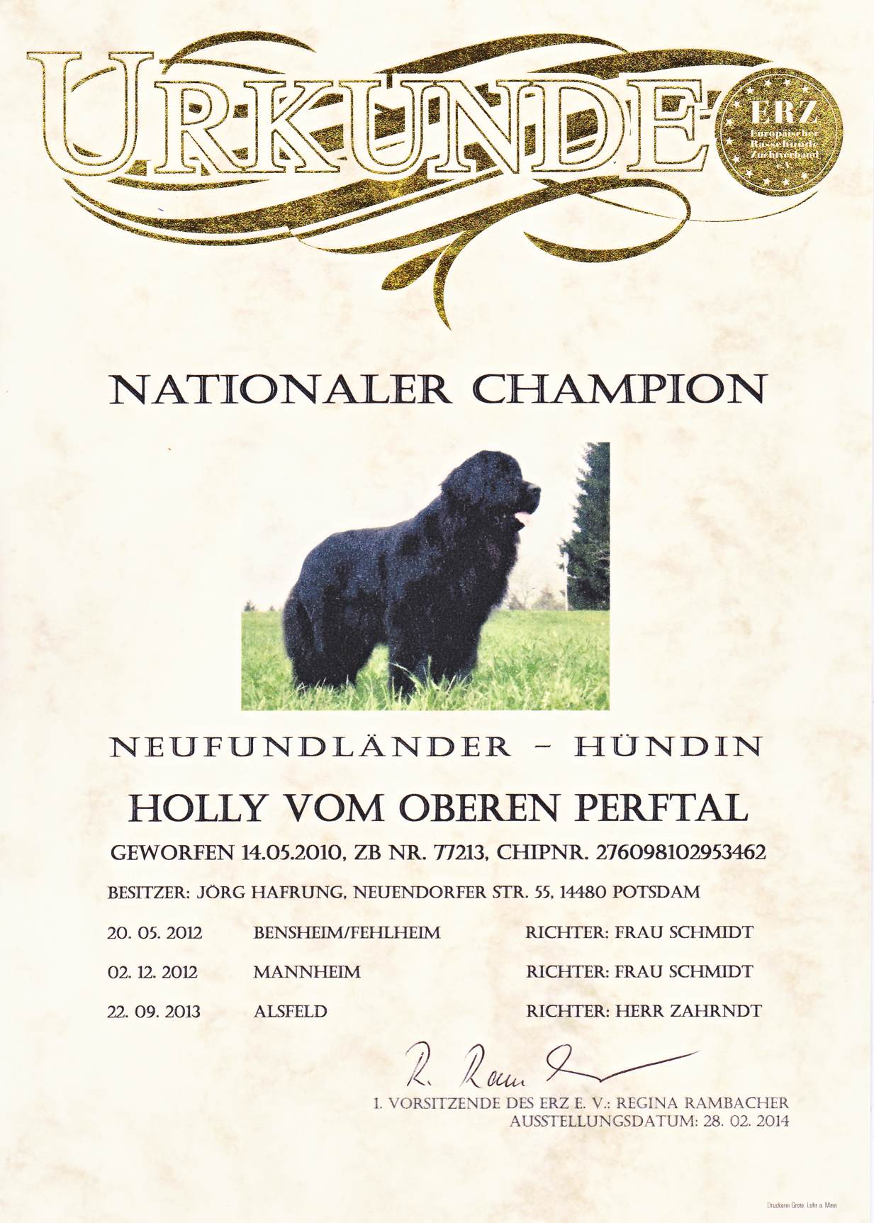 Urkunde Nat klein